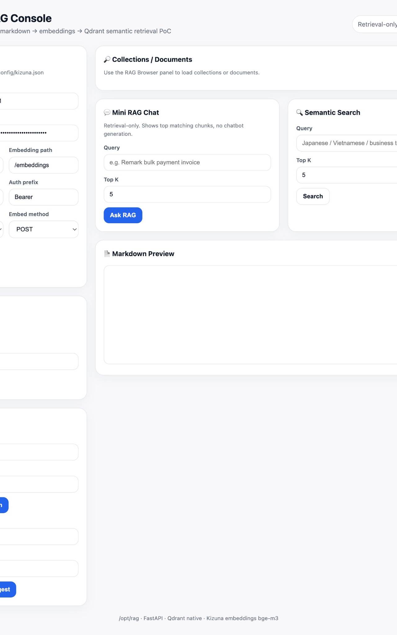 Xây dựng RAG độc lập bằng Kizuna OCR/Embedding + Qdrant để tích hợp với bất kỳ AI Agent nào
